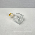 100ml square base glass aroma bottle Long Neck Glass Perfume  Bottle With Gold Cork